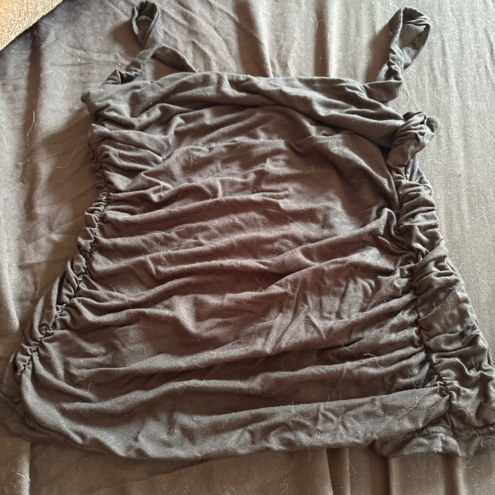 HALARA Black Ruched Tank Top